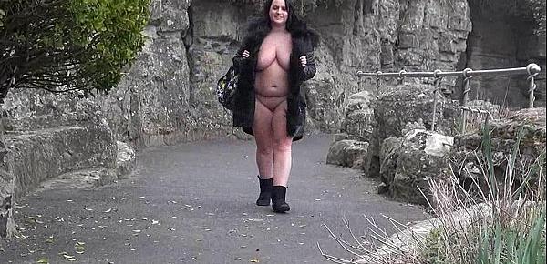  Naughty milf Sarah Janes public flashing and outdoor masturbation of exhibitioni